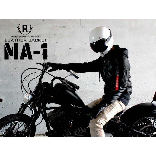 RIDEZ ライズ MOTO MA-1 JACKET バイク用 レザージャケット サイズ：XL ジャケット アパレル | RIDEZ（バイク） | 08