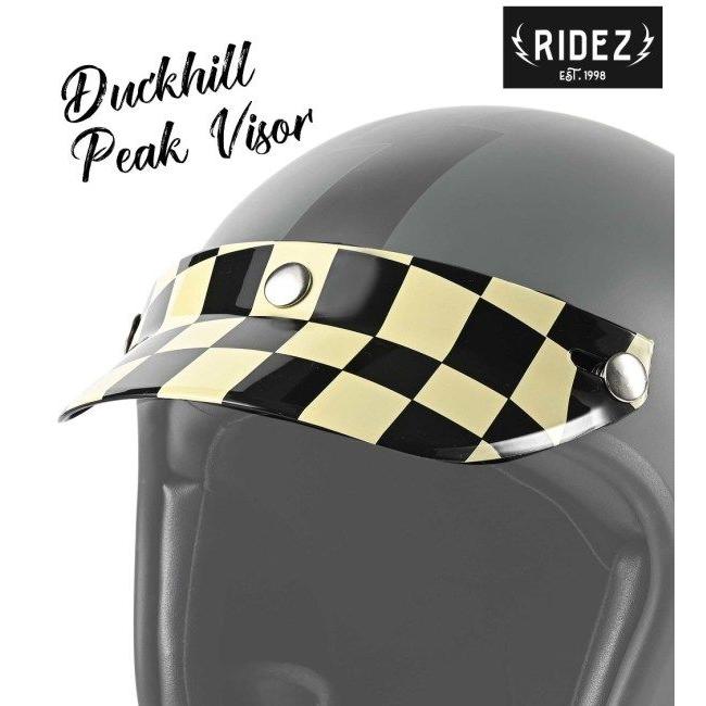 RIDEZ ライズ Duckhill Peak Visor バイク用バイザー カラー：Checker ジェットヘルメット ヘルメットバイザー ヘルメット | RIDEZ（バイク） | 04