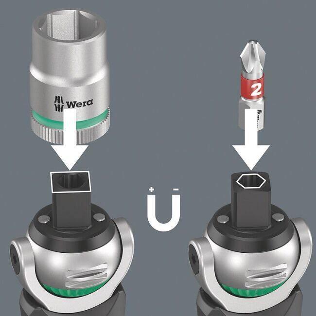 WERA ヴェラ サイクロップ 首振り式ラチェットドライバー ビット12本収納 ドライバービット ハンドツール_2