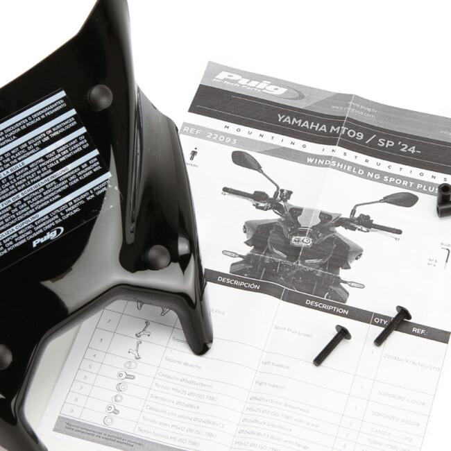Puig プーチ ニュージェネレーションNKスクリーン SPORT PLUS(WINDSHIELD NEW GENERATION PLUS) カラー：ブラック MT-09 SP YAMAHA ヤマハ スクリーン 外装