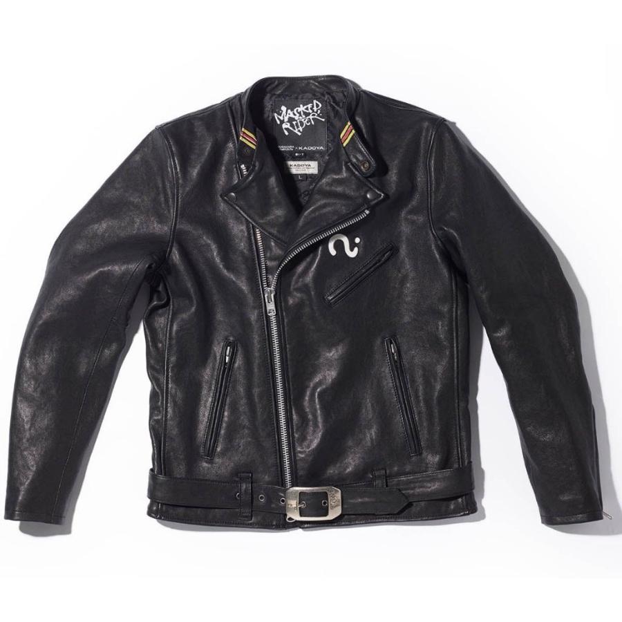 【美品】カドヤ KADOYA 黒 レザー シングルライダースジャケット Lファー カドヤ（KADOYA） MASKED-R BLACK JKT サイズ：L レザージャケット