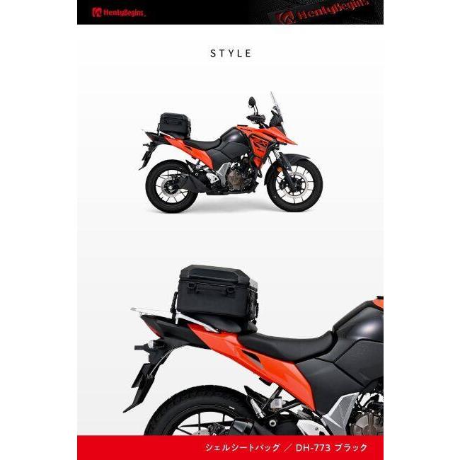 HenlyBegins ヘンリービギンズ DH-773 シェルシートバッグ 25L カラー：ブラック シートバッグ 車体用バッグ・ケースの画像