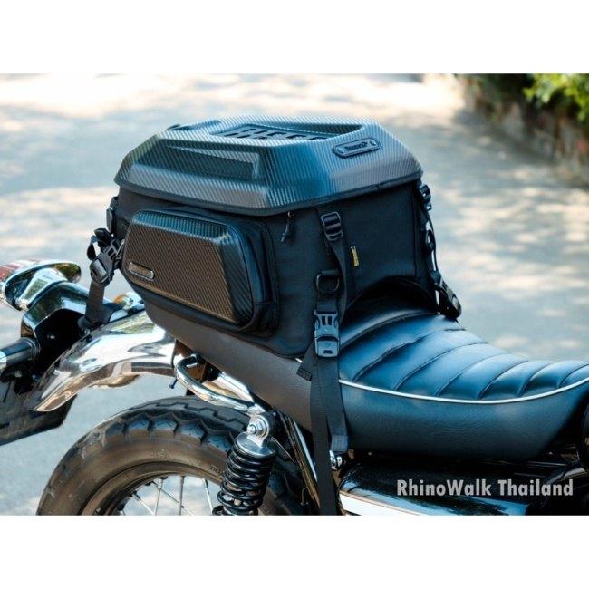 Rhinowalk:ライノウォーク 23L-35L Hard shell tail bag with expandable カラー：Carbon Black シートバッグ 車体用バッグ・ケースの画像