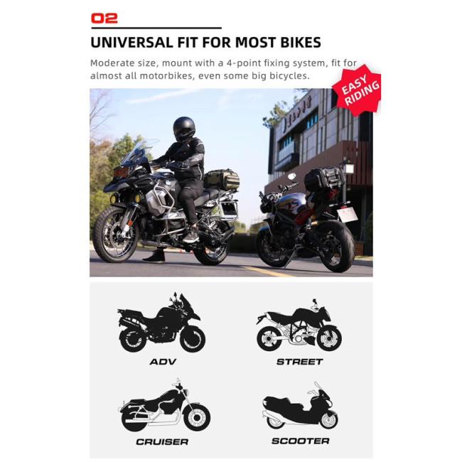 Rhinowalk:ライノウォーク 19L-26L Tail bag with expandable カラー：Black シートバッグ 車体用バッグ・ケースの画像