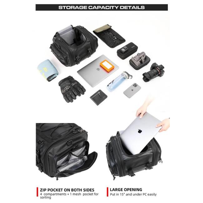 Rhinowalk:ライノウォーク 19L-26L Tail bag with expandable カラー：Black シートバッグ 車体用バッグ・ケースの画像