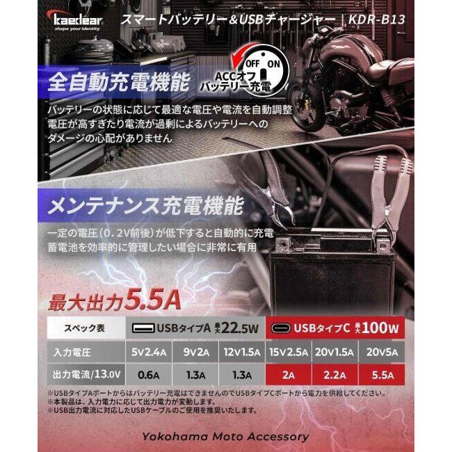 Kaedear（カエディア） KDR-B13 スマートバッテリー&USBチャージャー