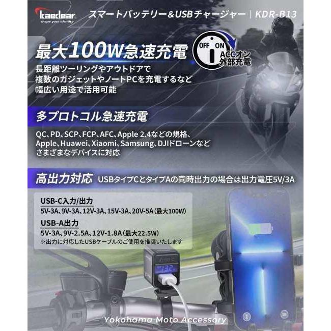 Kaedear（カエディア） KDR-B13 スマートバッテリー&USBチャージャー