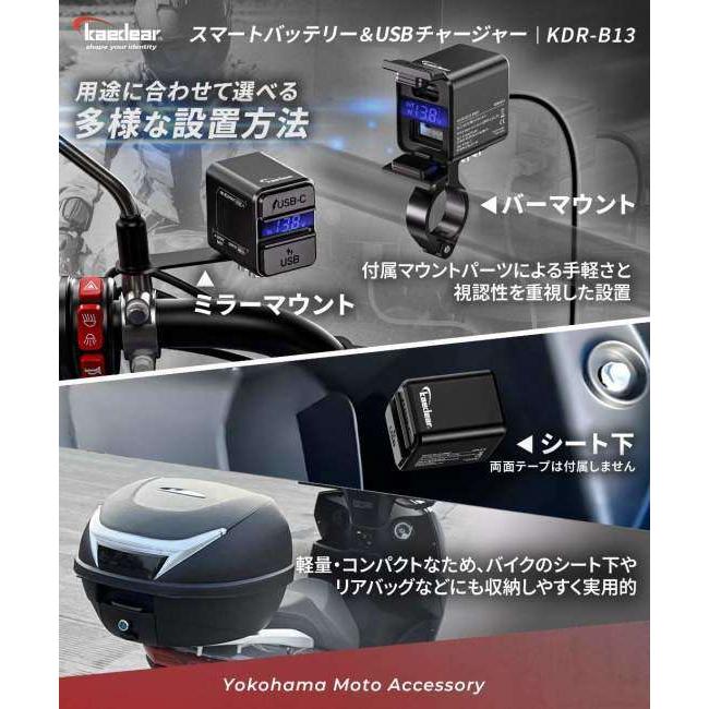 Kaedear（カエディア） KDR-B13 スマートバッテリー&USBチャージャー
