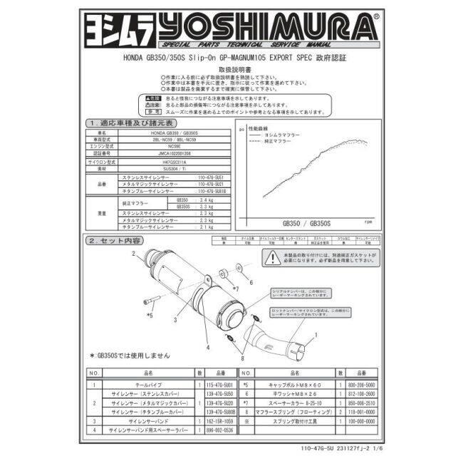 ヨシムラ（YOSHIMURA） Slip-On GP-MAGNUM105サイクロン EXPORT SPEC