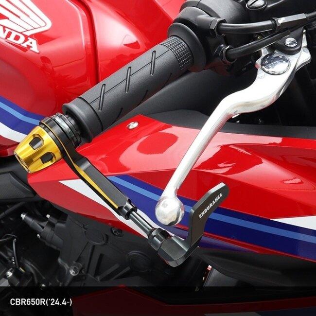 ENDURANCE エンデュランス ホンダ系 組み合わせレバーガード＋バーエンドセット バーエンドアウターカラー：シルバー / レバーガードボディカラー：ブルーの画像