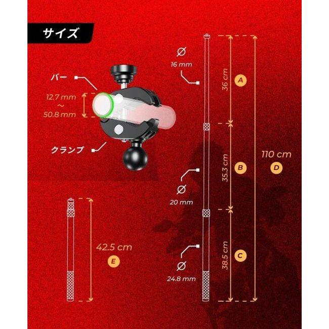 Kaedear カエディア GOPRO＆INSTA360アクションカメラマウントキット その他アクションカメラオプション・補修部品 バイク用カメラ 電子機器類_7