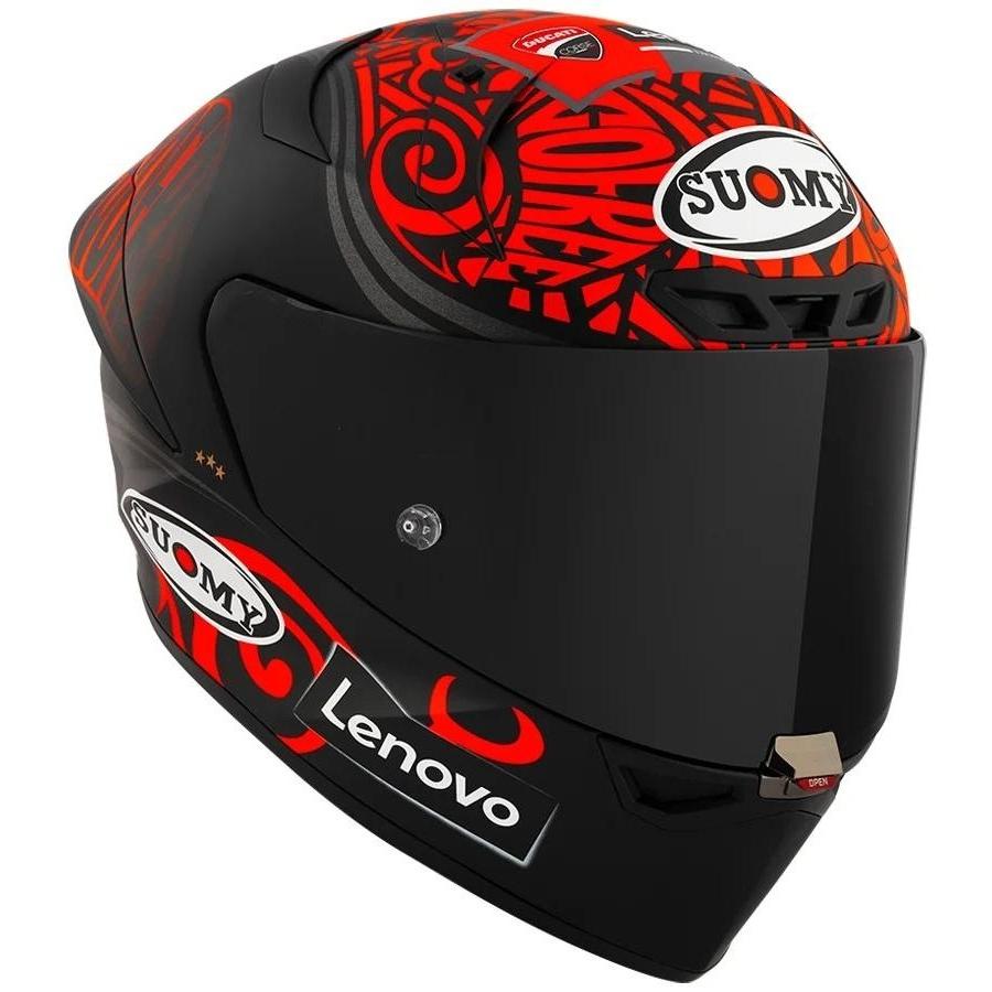 カネキ Ducati Suomy ジェットヘルメット ブラック/レッド Ducati Suomy Logo Black Helmet Full Face Helmet Matte Black