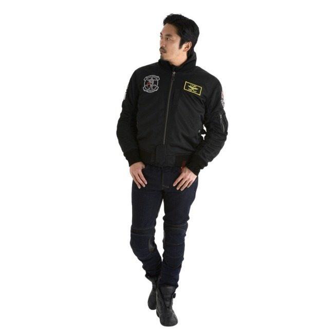 HOUSTON メッシュライダーズジャケット　XXL 大きいサイズ HOUSTON（ヒューストン） MA-1 BLACK KNIGHTS MESH M／C JAC サイズ