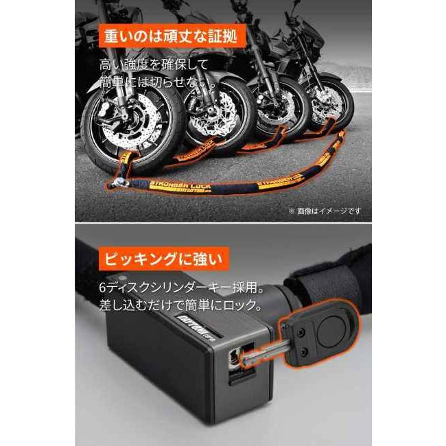 専用 DAYTONA（デイトナ） ストロンガーチェーンロック サイズ：1.0m