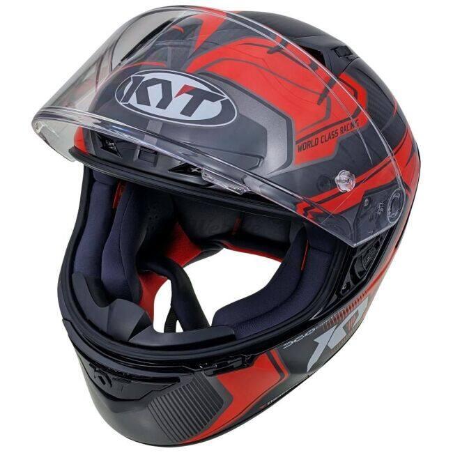 KYT ケイワイティ NZ RACE CARBON COMPETITION RED／E06 ヘルメット
