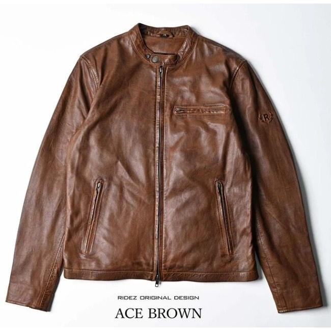 RIDEZ ライズ ACE JACKET BROWNシングルライダースジャケット サイズ