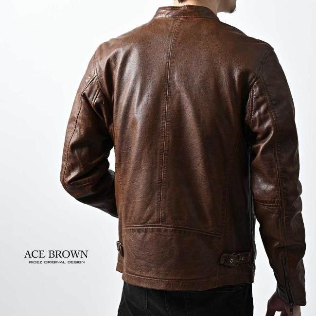 RIDEZ ライズ ACE JACKET BROWNシングルライダースジャケット サイズ