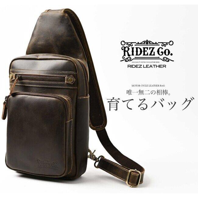 RIDEZ ライズ LEATHER CHEST BAGバイク用 ショルダーバッグ バッグの画像