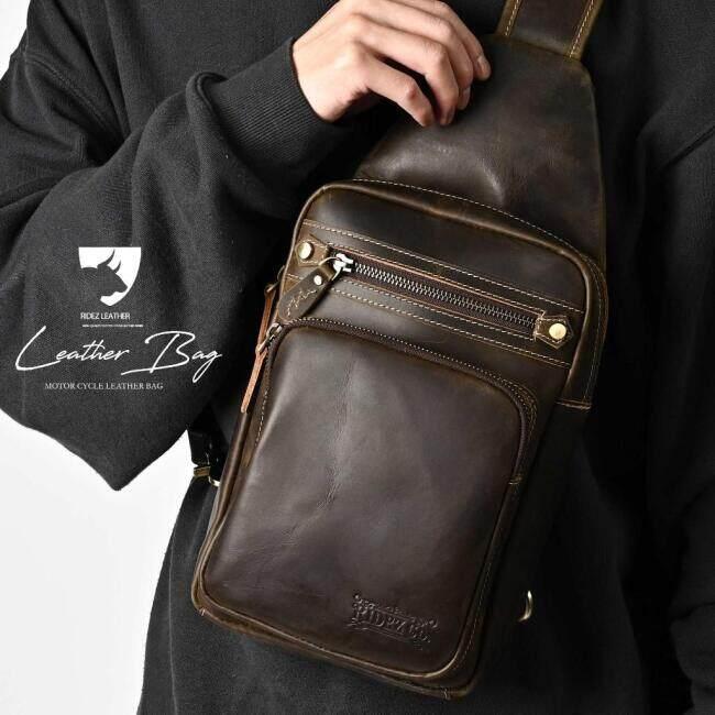 RIDEZ ライズ LEATHER CHEST BAGバイク用 ショルダーバッグ バッグの画像