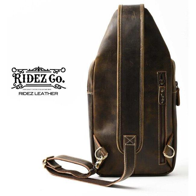 RIDEZ ライズ LEATHER CHEST BAGバイク用 ショルダーバッグ バッグの画像