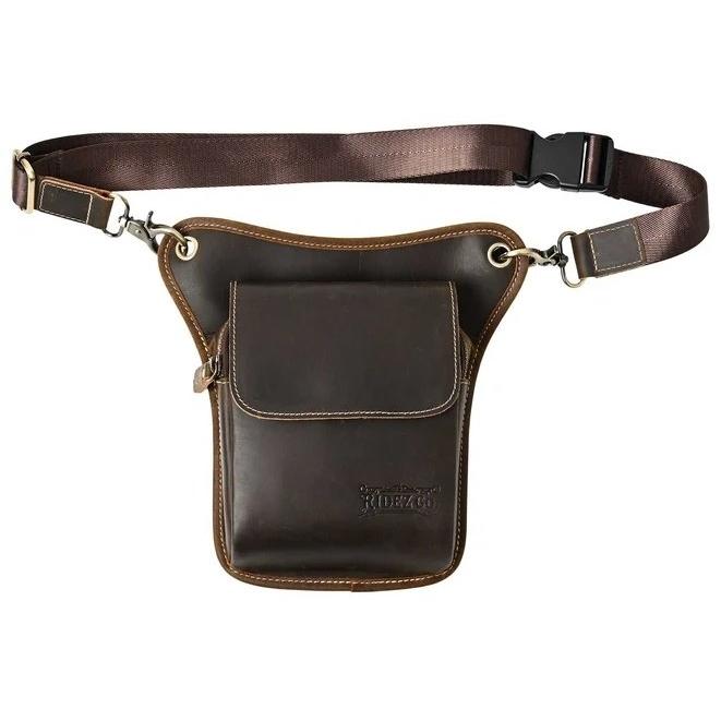 RIDEZ ホルスターバッグ RIDEZ ライズ LEATHER LEG BAG バイク用 レッグバッグ カラー：D.BROWN