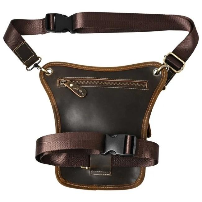 RIDEZ ホルスターバッグ RIDEZ ライズ LEATHER LEG BAG バイク用 レッグバッグ カラー：D.BROWN