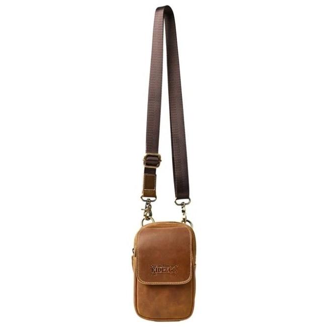 RIDEZ ライズ LEATHER MINI BAG バイク用 ショルダーバッグ カラー：L.BROWN バッグの画像
