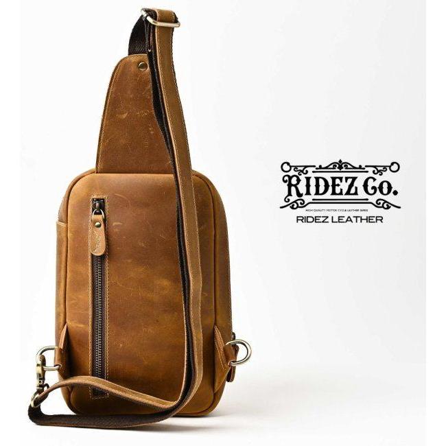RIDEZ ライズ LEATHER CHEST BAG バイク用 ショルダーバッグ バッグの画像