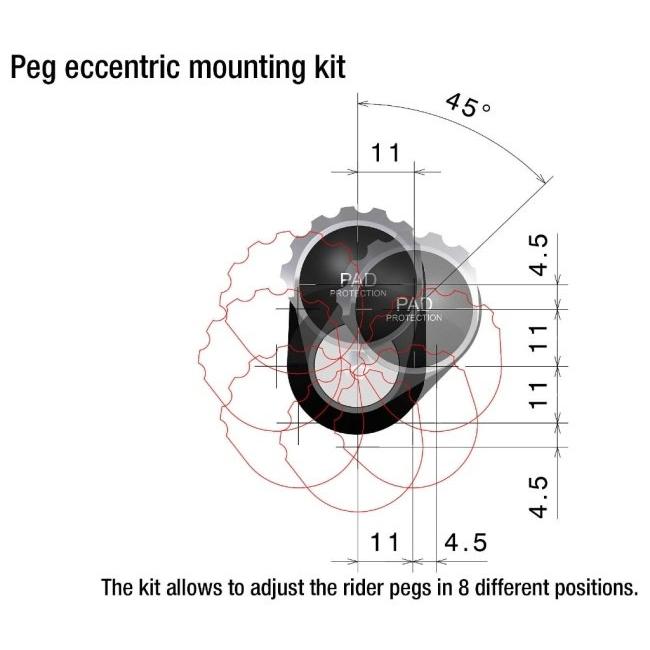 rizoma リゾマ Rizoma peg Eccentric mounting kit Hypermotard 698 Mono RVE DUCATI ドゥカティ その他ステップオプション・補修部品 ステップ 足回りの画像