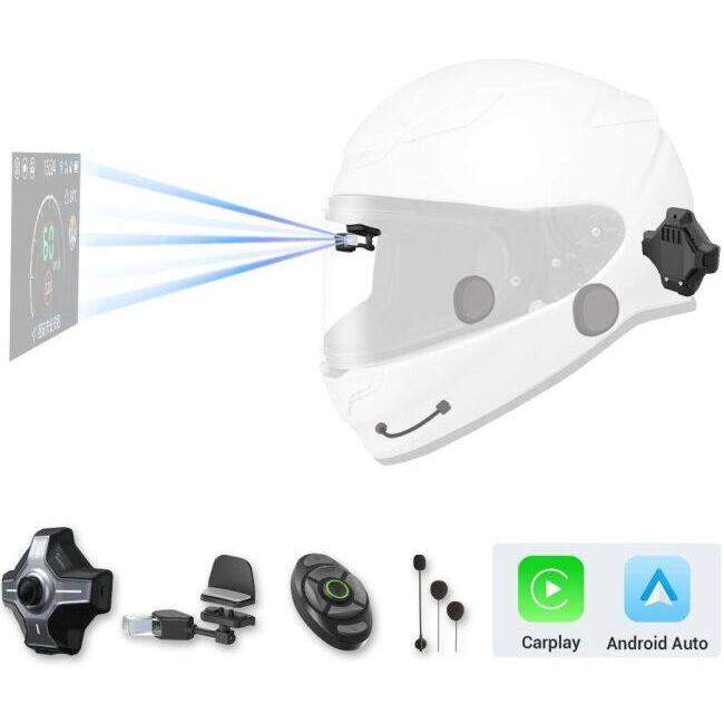 カエディアスマートレコードアイ　ワイヤーマイク➕オプションバッテリーセット Kaedear（カエディア） バイク用ヘッドアップディスプレイ スマート