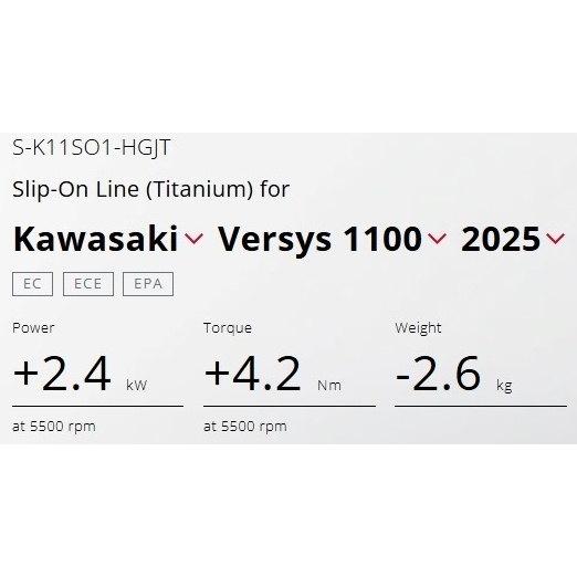AKRAPOVIC アクラポビッチ EC仕様 スリップオンラインマフラー VERSYS1100 KAWASAKI カワサキ スリップオンマフラー マフラー