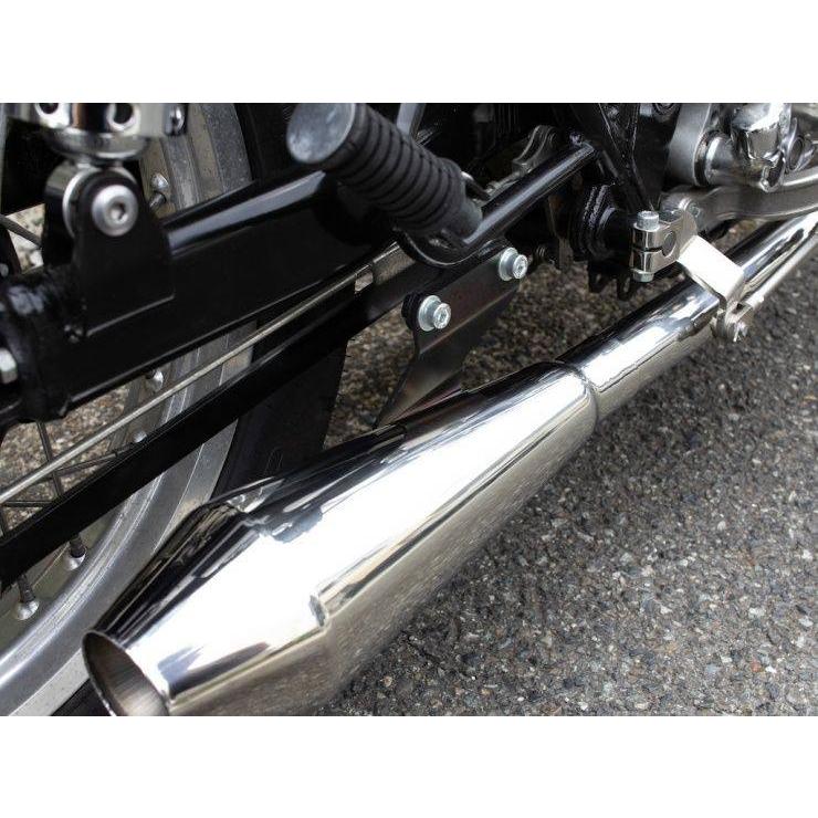 【とこ】MOTER ROCK カワサキw400/650用　マフラー Motor Rock モーターロック STDメガホン ショート フルエキゾースト