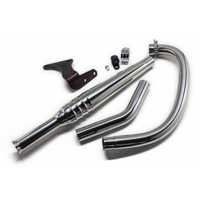 SR400 500 ガレージT&F アップトランペットマフラー フルエキゾースト Motor Rock モーターロック 69トランペット フルエキゾーストマフラー