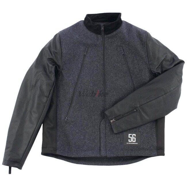 56design（56デザイン） LEATHER SLEEVES MELTON JACKET サイズ：XL