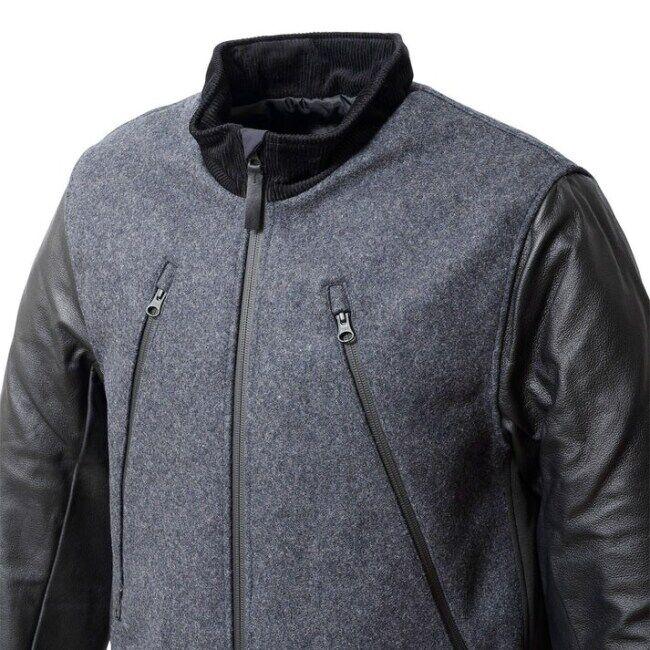56design（56デザイン） LEATHER SLEEVES MELTON JACKET サイズ：L
