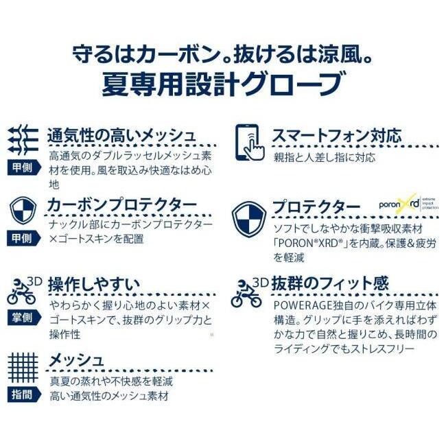 POWERAGE パワーエイジ プロテクトサマーグローブ サイズ：L メッシュグローブ グローブ アパレルの画像
