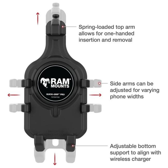 RAM MOUNTS ラムマウント クイックグリッププロ クレイドルホルダー(M) スマートフォンホルダー・スマートフォンマウント 電子機器類 | RAM MOUNTS | 03