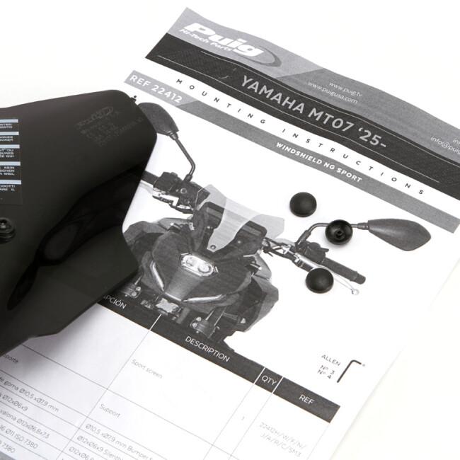 Puig プーチ ニュージェネレーションNKスクリーンSPORT(NEW GENERATION SPORT) カラー：Dark smoke MT-07 Y-AMT YAMAHA ヤマハ スクリーン 外装の画像