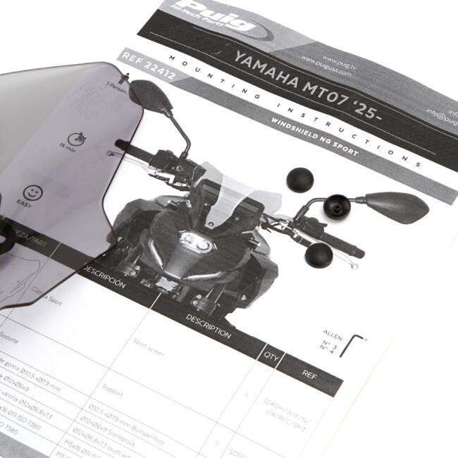 Puig プーチ ニュージェネレーションNKスクリーンSPORT(NEW GENERATION SPORT) カラー：Smoke MT-07 Y-AMT YAMAHA ヤマハ スクリーン 外装の画像