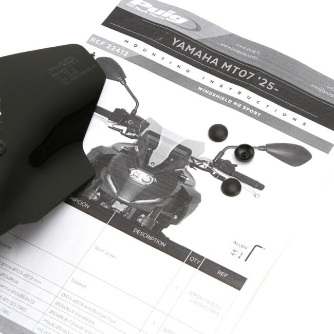 Puig プーチ ニュージェネレーションNKスクリーンSPORT(NEW GENERATION SPORT) カラー：Black MT-07 Y-AMT YAMAHA ヤマハ スクリーン 外装の画像