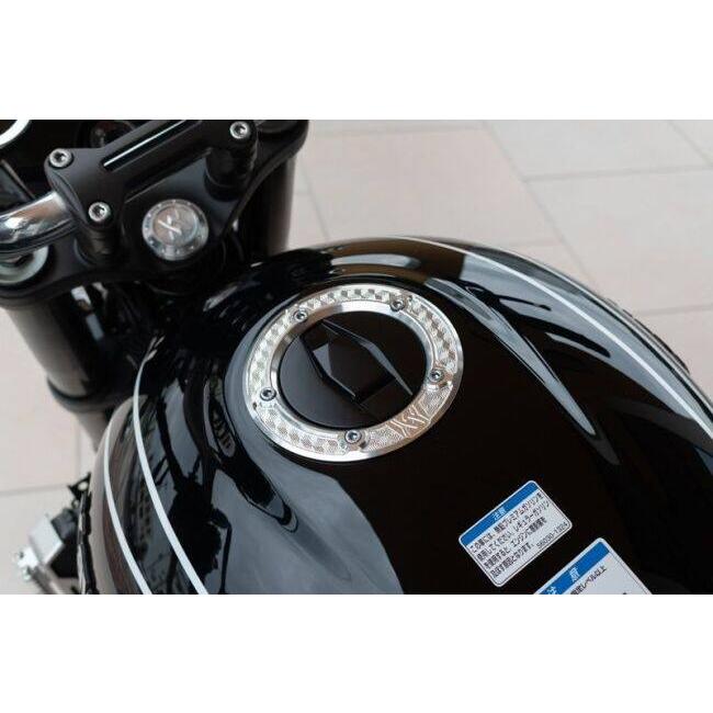 ARCHI 漆黒メッキタンクキャップ　z900rs用 ARCHI アーキ ビレット・ハニカム タンクキャップリング【漆黒Edition