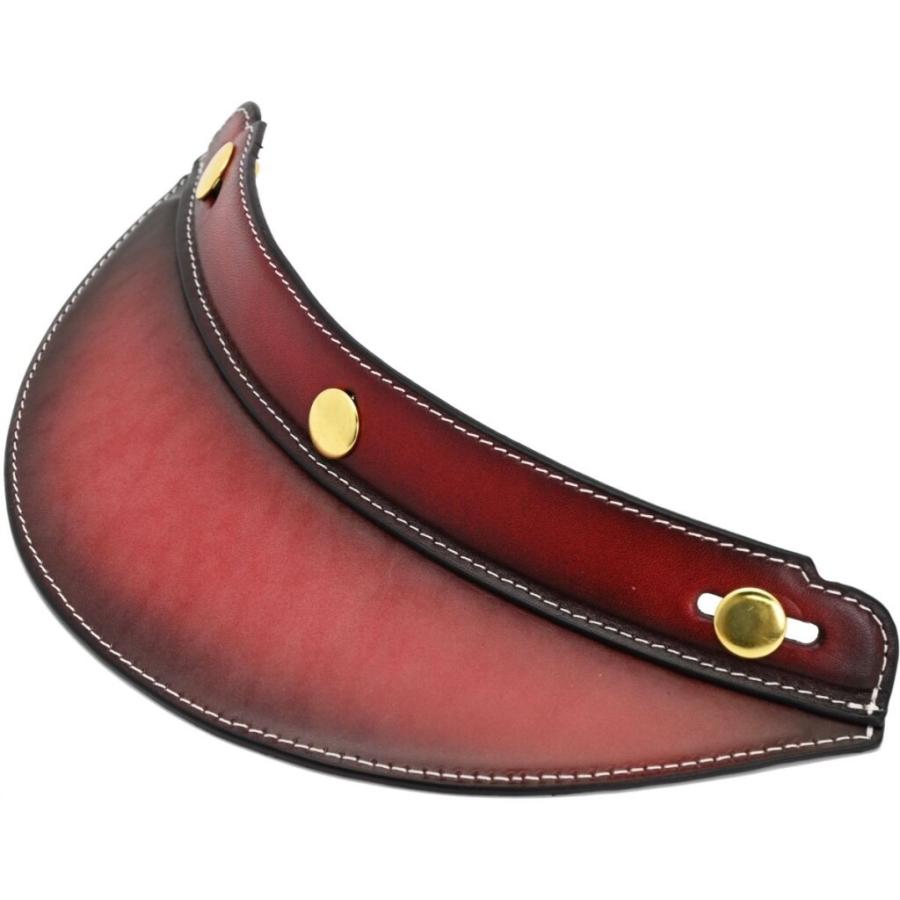 マルシン工業 マルシンコウギョウ ヴィンテージレザーバイザー 汎用 【補修・オプションパーツ】 カラー：エイジングレッド ヘルメットバイザー ヘルメット | ブランド登録なし