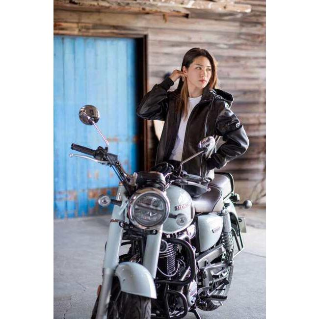 DEGNER デグナー フード付きレザージャケット レディース サイズ：L