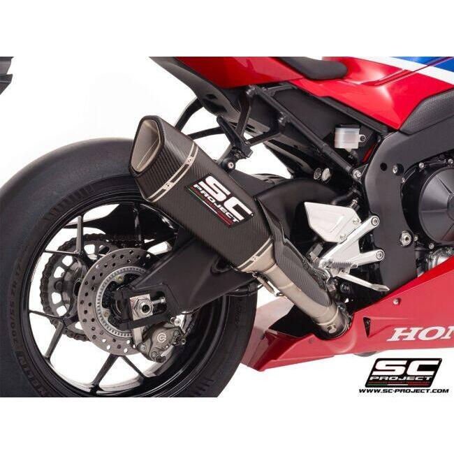 SC-PROJECT SCプロジェクト SC1-R スリップオンサイレンサー (250mm) ＆ 排気バルブ付き フルチタンリンクパイプ (消音バッフル付属) 材質：カーボン マフラー
