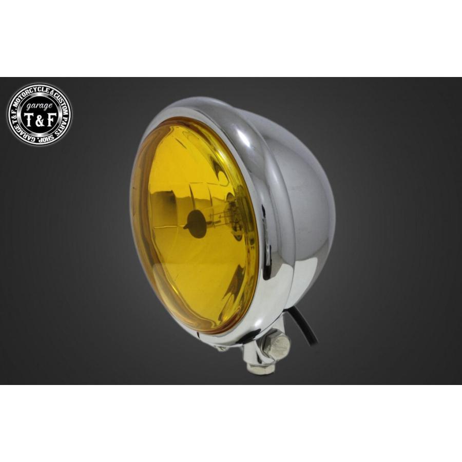 Garage T&F5.75インチ LEDヘッドライト イエローレンズフルメッキ Garage T＆F ガレージ 5.75インチベーツライト＋ステーセット レンズ