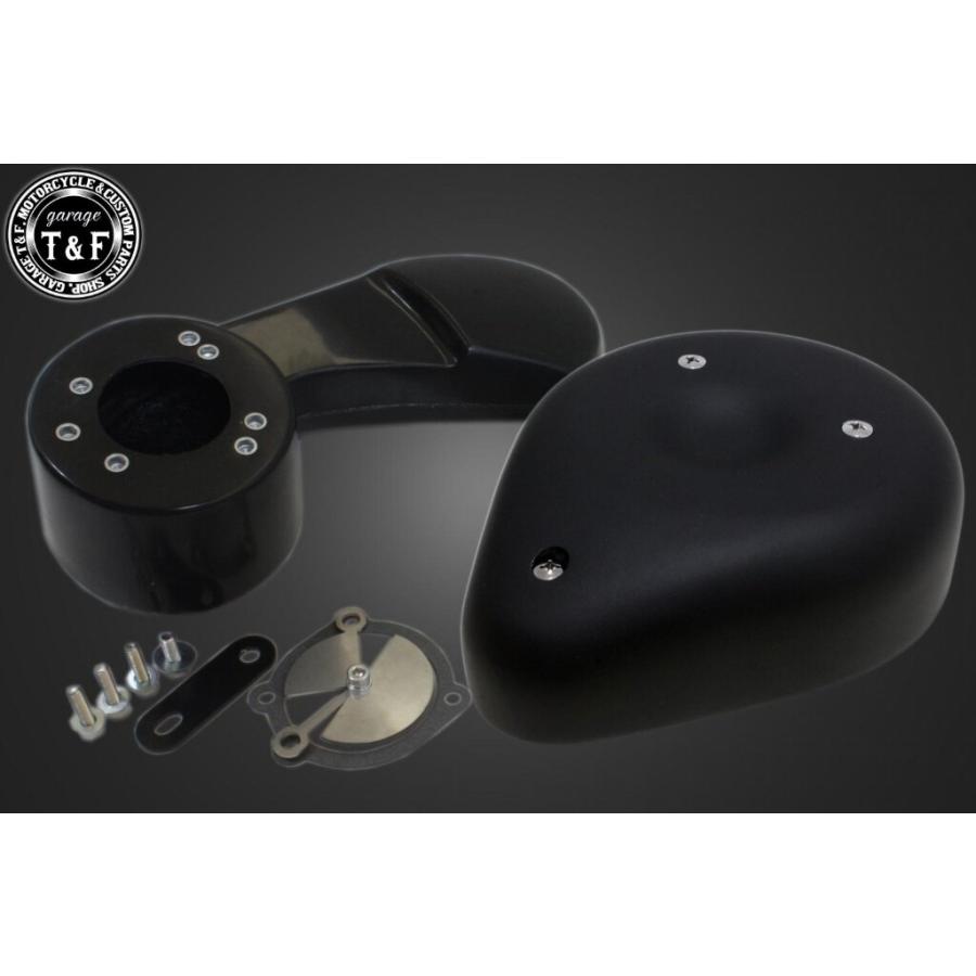スティード400 t&fティアドロップエアクリーナーKIT (ブラック) Garage T＆F ガレージ ティアドロップエアクリーナーキット スティード