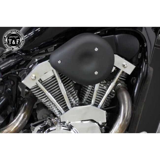 スティード400 t&fティアドロップエアクリーナーKIT (ブラック) Garage T＆F ガレージ ティアドロップエアクリーナーキット スティード