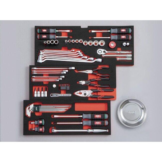 KTC ケイティーシー 【2026 SKセール】66点組 9.5SQ 自動車・二輪整備用 スタンダードセット ツールチェスト キャビネット 工具箱 工具箱（収納） | KTC | 01