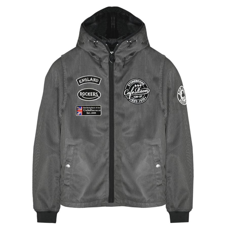 ACE CAFE LONDON　シースルー　メッシュジャケット　Ｌ　チャコール ACE CAFE LONDON（エースカフェロンドン） シースルー メッシュ