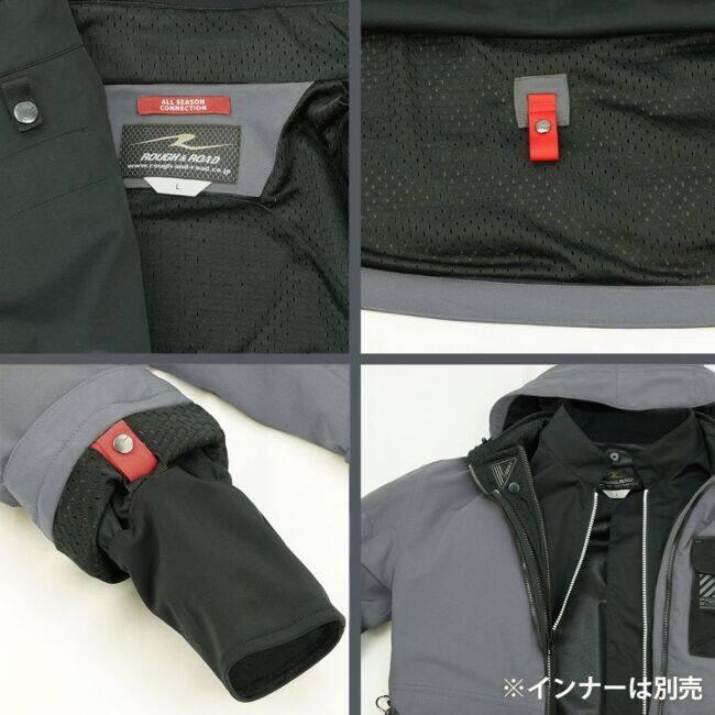 ROUGH＆ROAD ラフ＆ロード エアスルーソフトシェルストレッチパーカーFP サイズ：LL オールシーズンジャケット ジャケット アパレル | ラフ＆ロード | 06